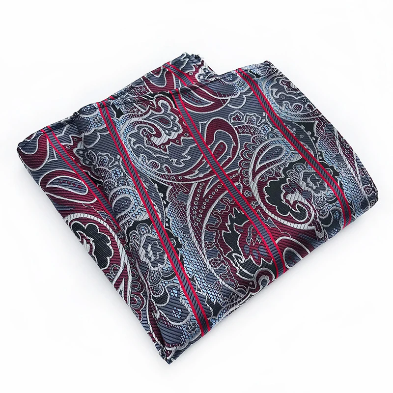 

2019 new high quality 25*25cm polyester material striped wild suit pocket towel adult jacquard with the square scarf