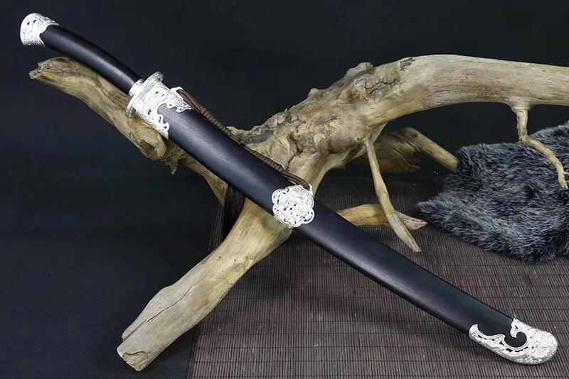 

Home Decoration Chinese Qing Dynasty Sword Handmade Damascus Folded Steel Full Tang Blade Functional Real Sword very Sharp