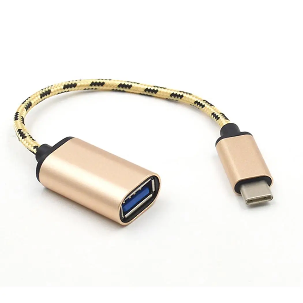Тип C 3 1 к USB Женский нейлон 19 см 14 6 г Ткань адаптер конвертер один заголовок OTG