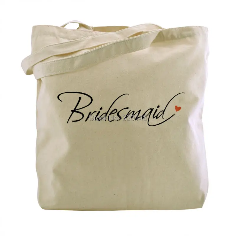

Bridesmaid tote bag maid of honor wedding bridal shower gift cotton canvas handbag Woman shoulder bag for shopping beach outside