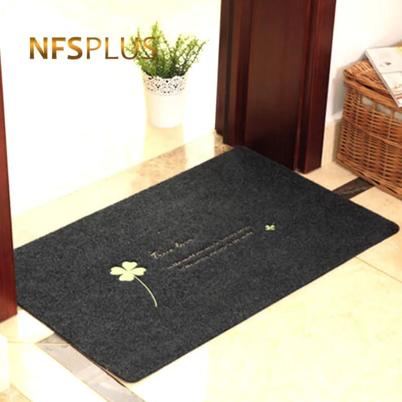 Polyester Fiber Front Door Mat 40x60cm TPR Anti Slip Floor Mat Durable