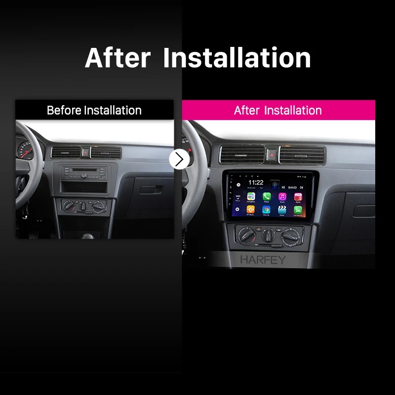 Cheap Harfey Head Unit Android 8.1/7.1 GPS Navi Audio 9 Inch Car Radio Multimedia Player For 2012-2015 Volkswagen Santana with USB Aux 5