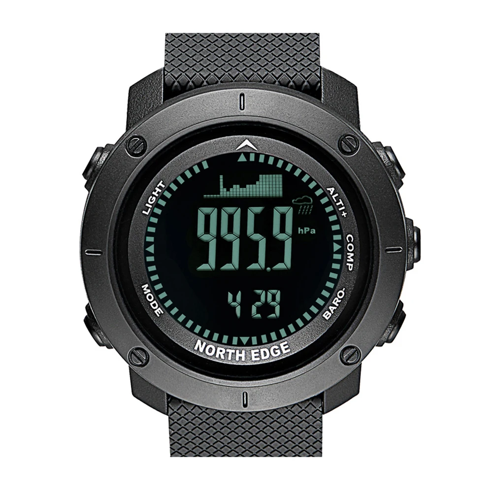 

Round Waterproof Weather Forecast Outdoor Sports Backlight Digital Display Smart Watch Altimeter Men Barometer For North Edge