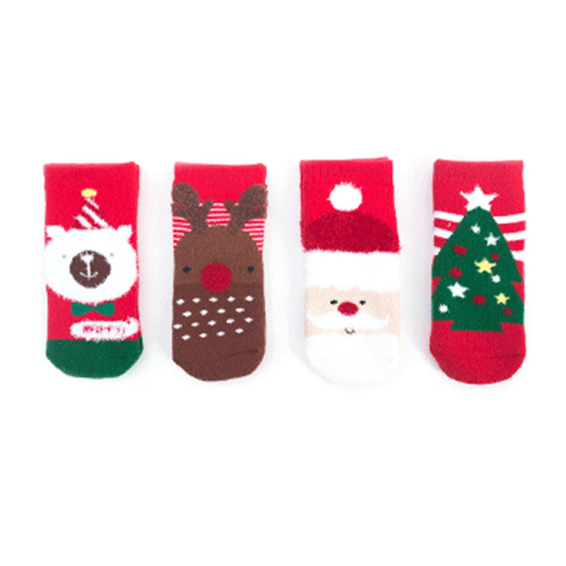 4Pcs Autumn and Winter Terry Thicken Cotton Socks Christmas Soft Stocking for 3-5 Year-old Kids - A Group M | Дом и сад