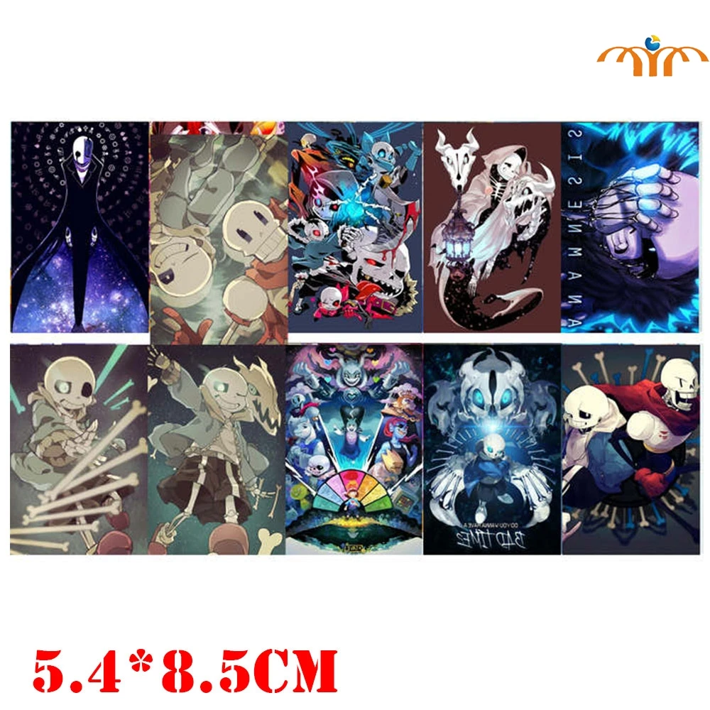 

10pcs/set Undertale Sans Card Stickers Waterproof Sticker DIY Decoration Gift Credit Bank Bus Card Stickers Stationery Sticker