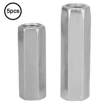 

5pcs M10*50/40 Zinc Plated Steel Long Hex Nut Hexagonal Thread Nut Threaded Fasteners Carbon steel Galvanized