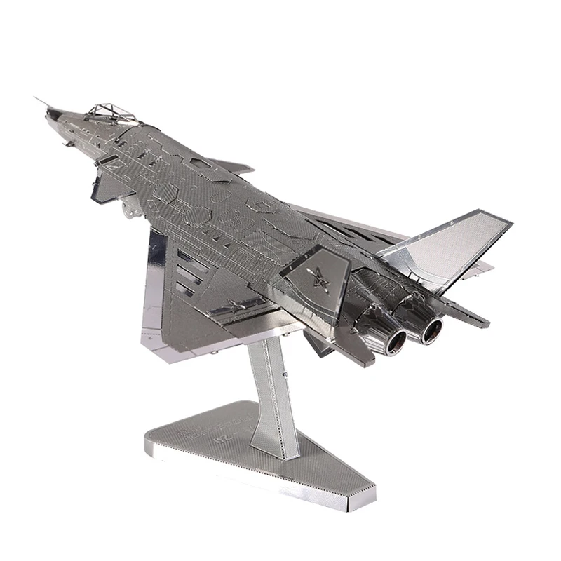 Piececool 3D металлические головоломки сборки самолет модель DIY J20 JET здание истребителя комплект творческие игрушки для детей военные модели