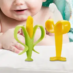 Новый Прорезыватель для зубов в форме кукурузы Дети Детская игрушка-прорезыватель силиконовые зубная щётка и экологически безопасные