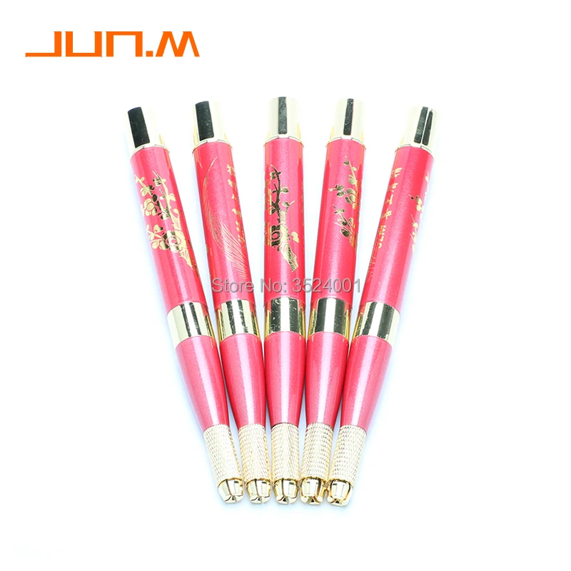 

New Professional 5pcs 3D permanent makeup microblade pen caneta tebori manual tattoo pen for sale with 2 pcs needl free shipping