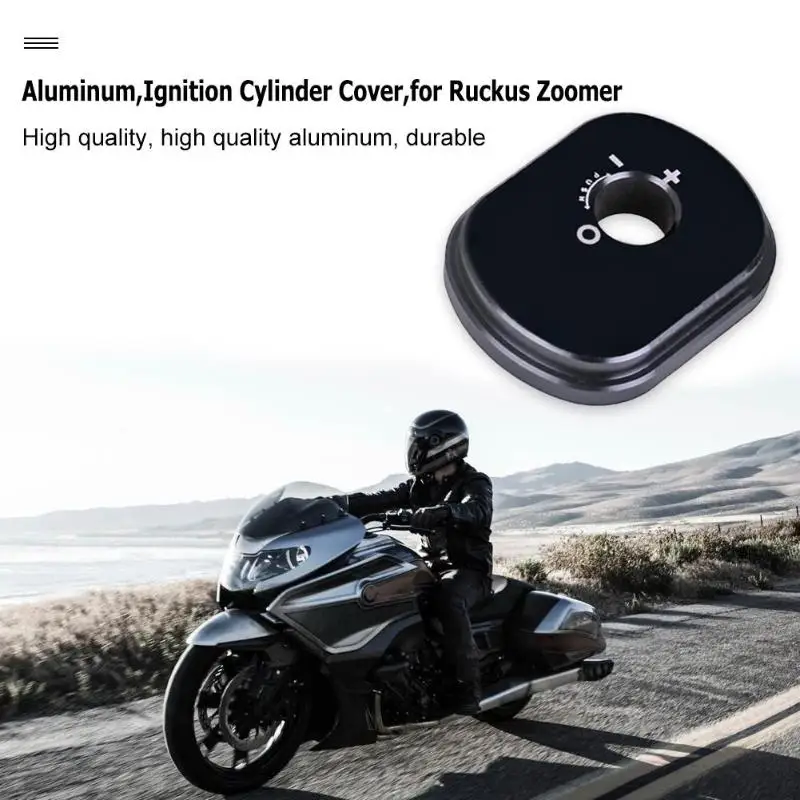 Billet Aluminum Motorcycle Ignition Cylinder Cover for Ruckus Zoomer Black