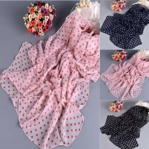 

HIRIGIN Women Ladies Polka Dot Print Scarf Soft Wrap Long Large Shawl Scarves Stole