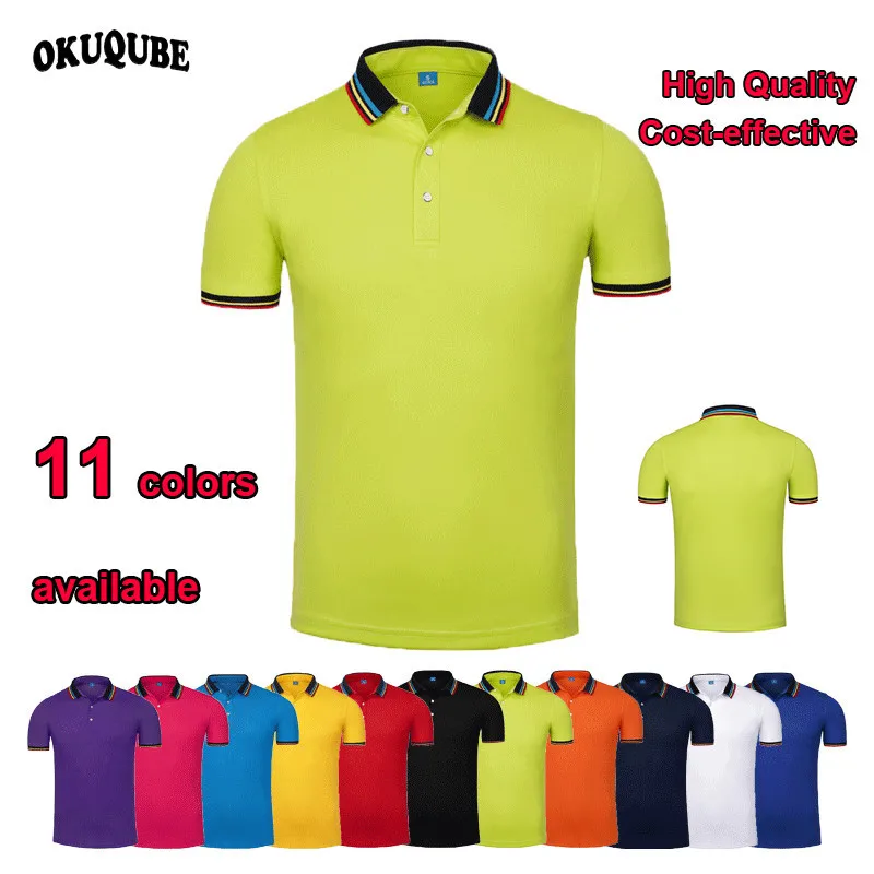 Golf POLO Shirt Men Polyester Turn-down Collar Jersey Short Sleeves Breathable Comfortable Quick Dry Customized Sports T-shirt