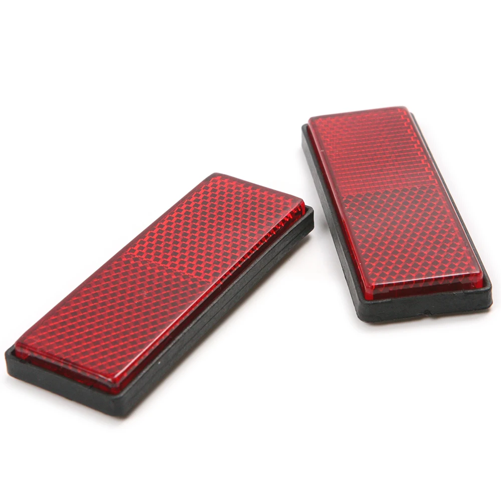 

New 1/2pair Car Motorcycle Truck Reflective Plate Sticker Red Plastic Sheeting For Safety Warning 87*32*11mm Car Accessorie Car