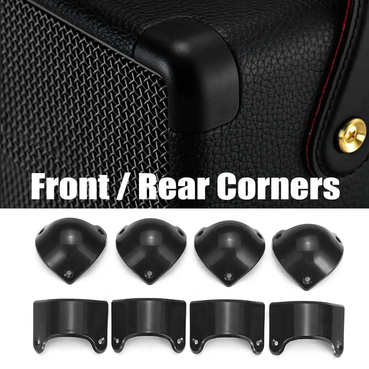 

8pcs Black Guitar AMP Speaker Cabinet Guitar Amplifier Corner Protector For Marshall MG Amplifier Front 4xCorner+ 4x Rear Corner
