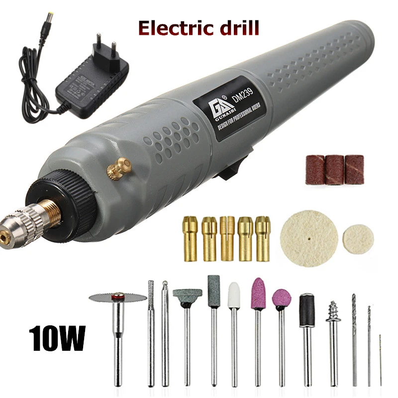 

10W Electric Engraving Pen Mini Mill Pen Drill DIY Grinder Polisher Variable Speed Rotary Tool Grinding Carving Machine