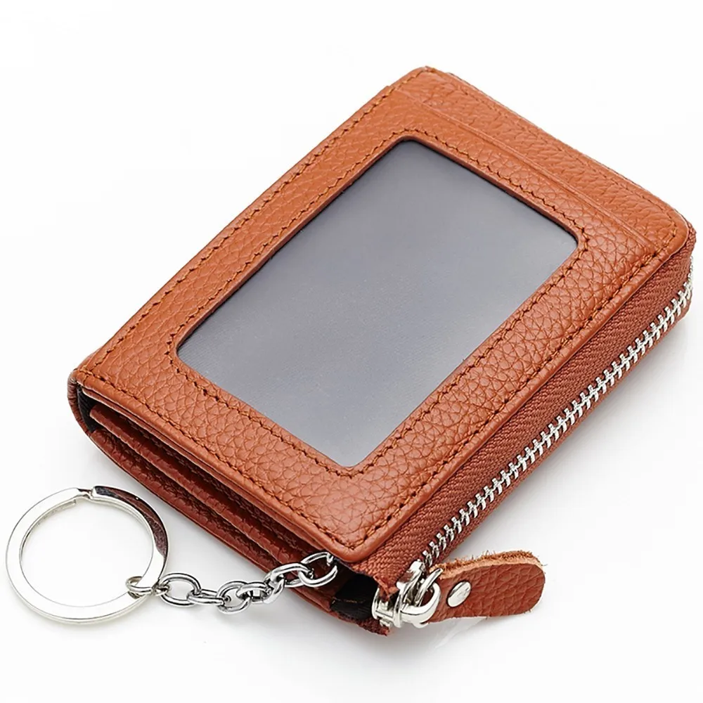 

Genuine Leather Car Key Wallets Men Key Holder Housekeeper Keys Women Keychain Covers Zipper Key Case Bag Pouch Purse