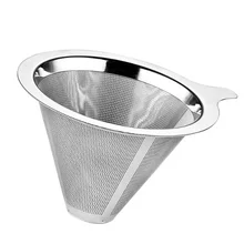 Фильтр для кофе воронка капельного залейте над чайной капельницей из нержавеющей сетки сито для муки