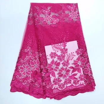 

African Lace Fabric 2019 Embroidered Nigerian Laces Fabric Bridal High Quality French Tulle Lace Fabric For Women