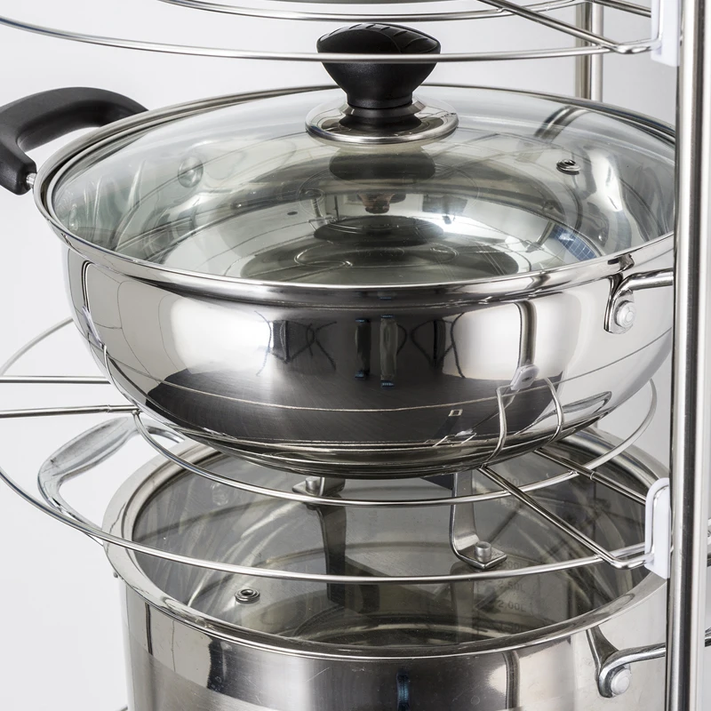  ORZ 5 Tier Kitchen Storage Shelf Stainless Steel Pan Stand Pot Holder Kitchen Accessories Organizer