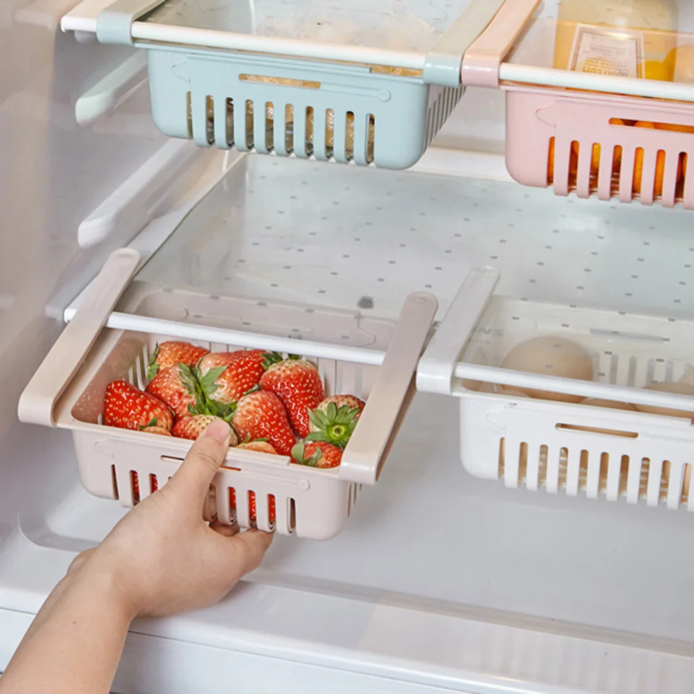 

Kitchen Refrigerator Organizer Fresh Spacer Layer Storage Rack kitchen Drawer Organizer Storage Basket Drawer Hanging Organizer