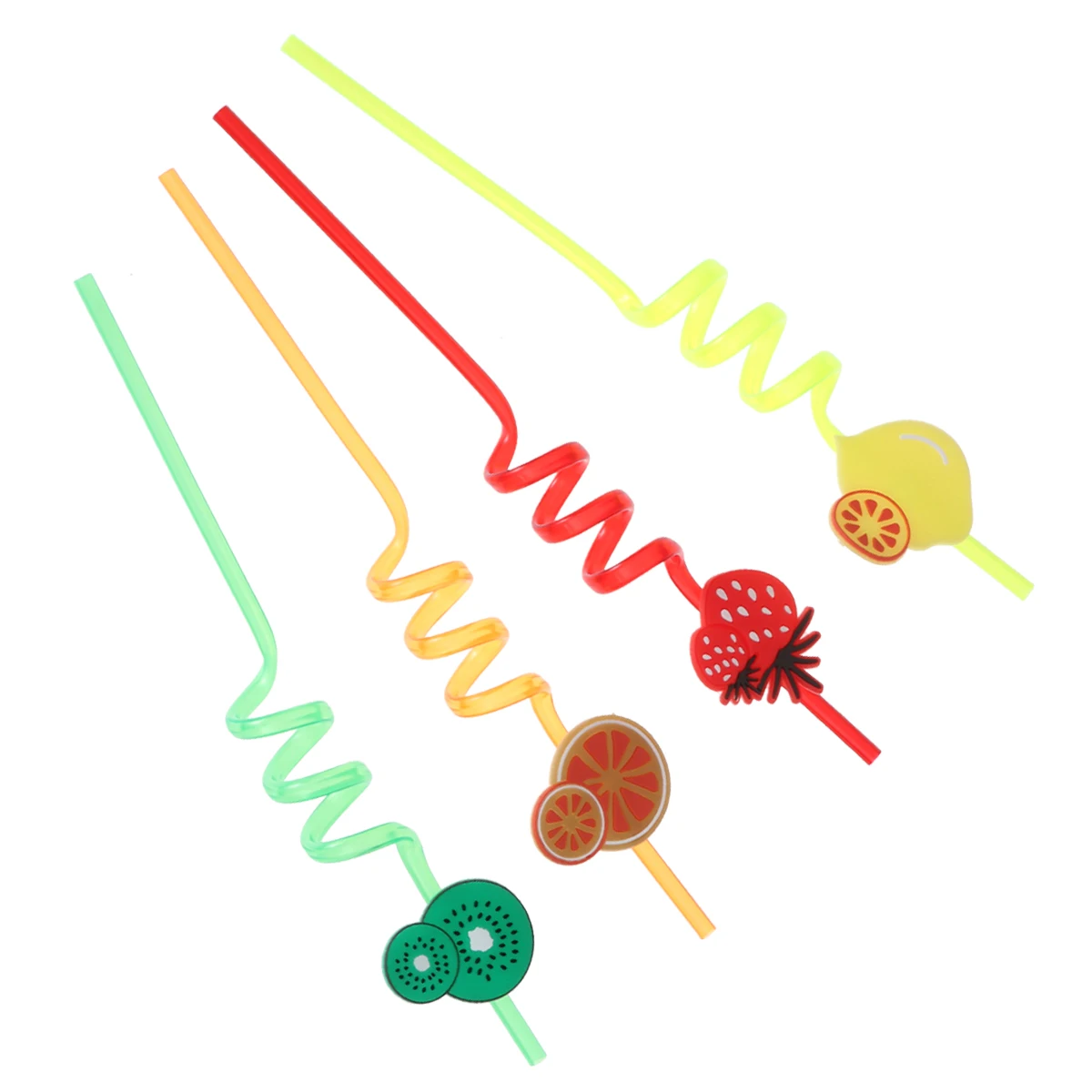 Бумажные соломинки, 4 шт., Гавайские вечерние соломинки со спиралью, соломинки для фруктов, вечерние соломинки для украшения стола, Гавайское барбекю
