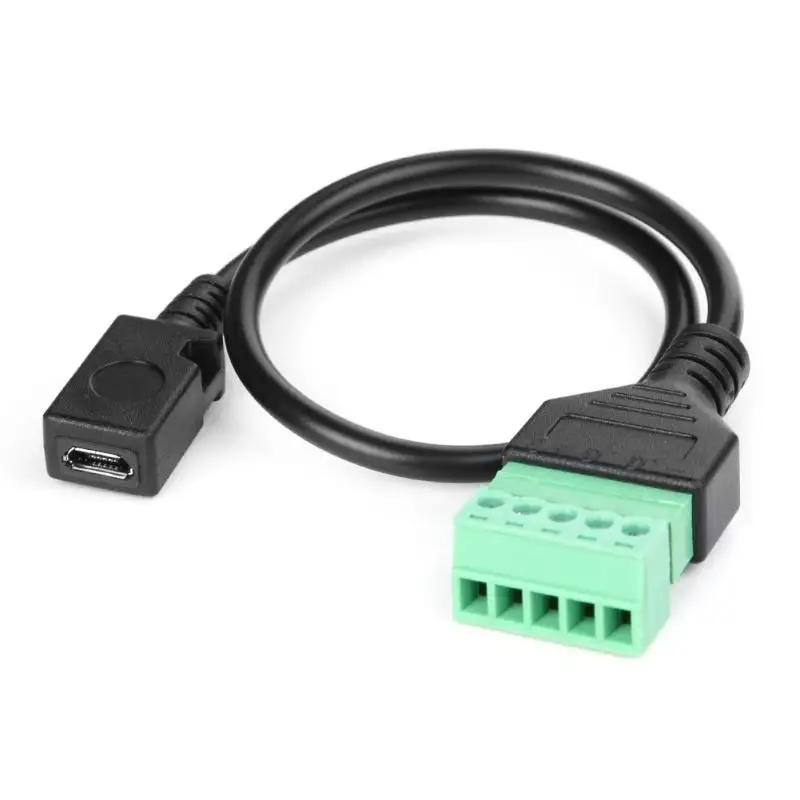 Micro USB Женский до 5 Pin винтовой клеммный разъем с 30 см экранированный кабель|Кабели|