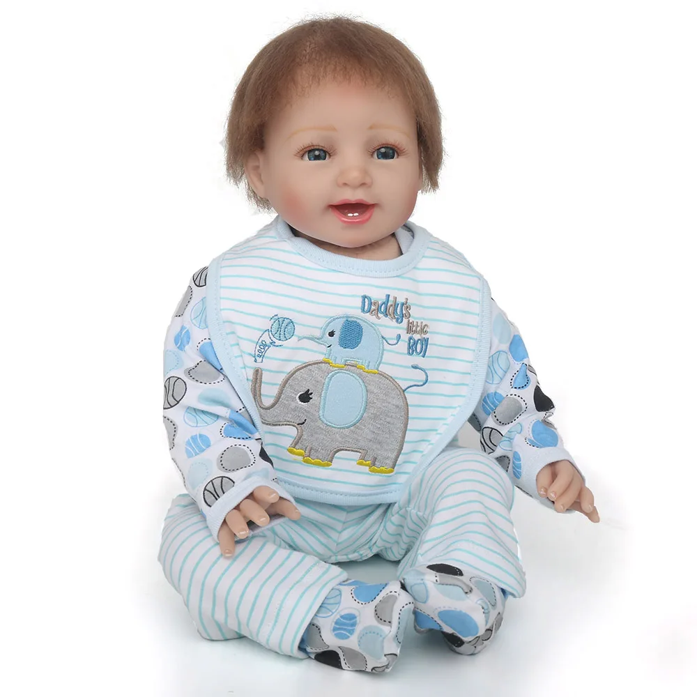 

KAYDORA 22 inch 55cm Silicone Reborn Baby Dolls Alive Realistic Girl Bebe Doll Mohair Kid Cute Smile Lifelike Toys Birthday Gift