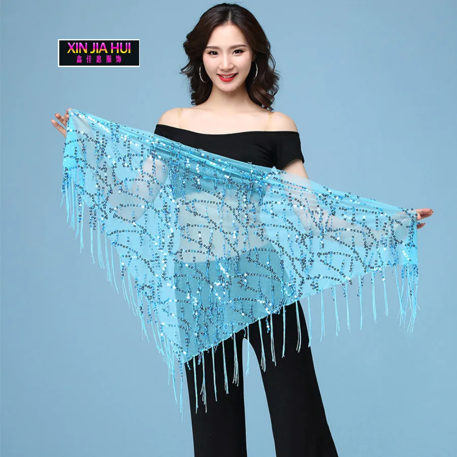 Triangle Piece Chain Scarf Waist Performance Practice Fashion Shiny Tassel Sequin Belly Dance Accessories Chinese Market Online |