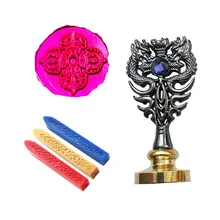 Индивидуальная восковая печать комплект печатей необычный металлический крест Дракон ручка подарок винтажный пакет свадебные приглашения печать