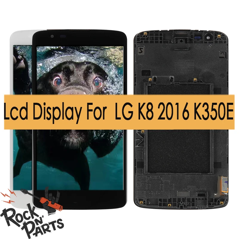

Original LCD Display Touch Screen Digitizer Assembly with Frame for LG K8 LTE 4G K350N K350E K350DS 2016 Version