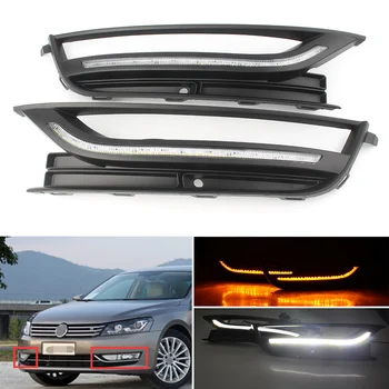 

LED DRL Daytime Running Light With Turn Signal Lamp for Volkswagen Passat B7 2012 2013 2014 2015
