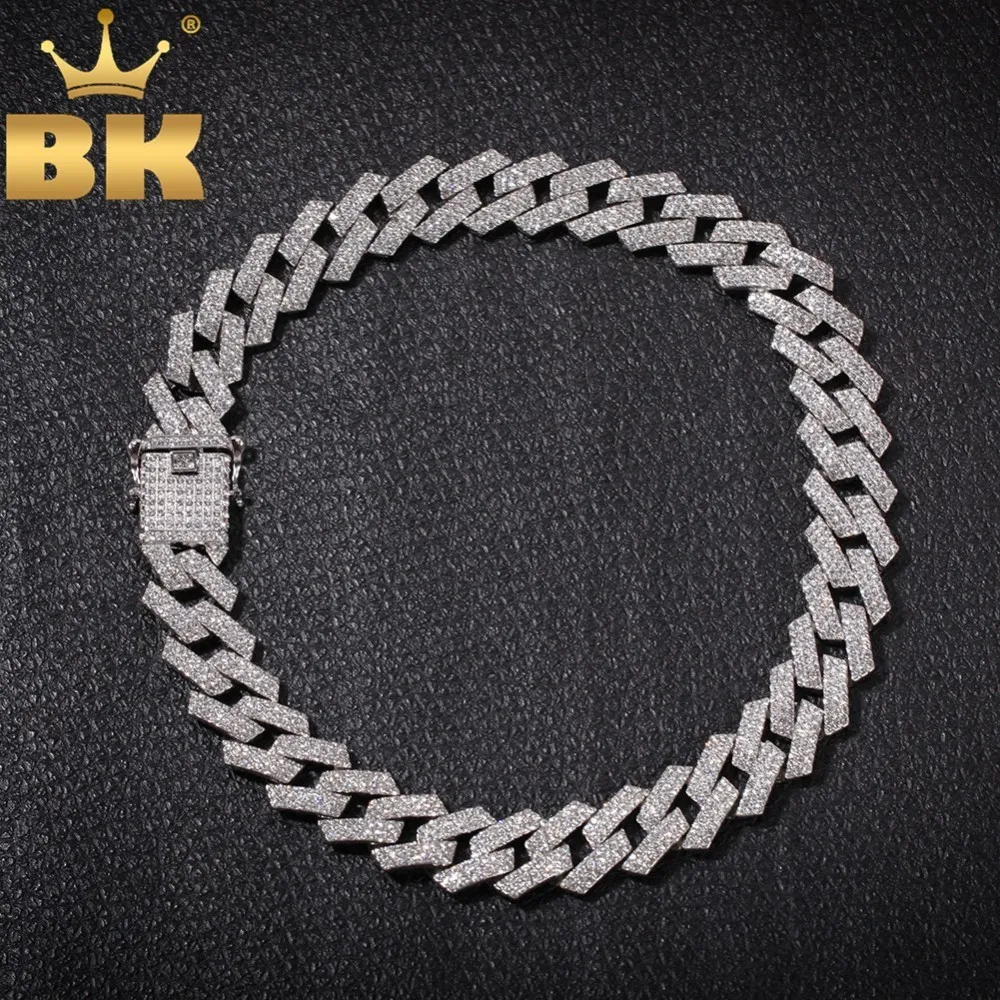 Baratos El BLING KING 20 tuercas de MM Cuban Link cadenas collar moda Hiphop joyería 3 filas de diamantes de imitación helado collares para hombres