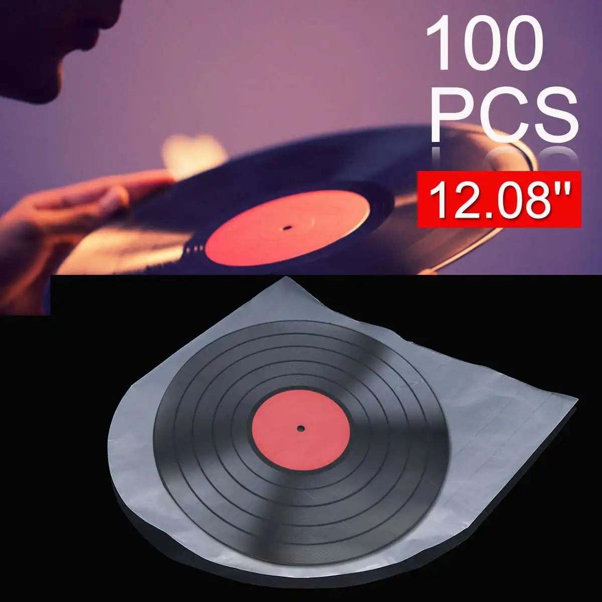 

100PCS 12" Vinyl Record Protecter LP Record Plastic Bags Anti-static Record Sleeves Outer Inner Plastic Clear Cover Container