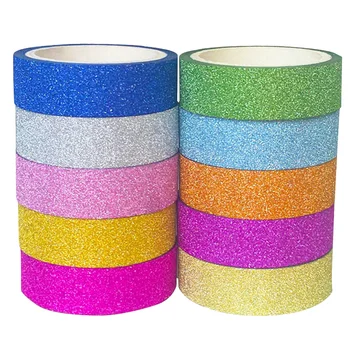 

1.5MM*5M Glitter Tape Sticky Paper Masking Adhesive Tape Label DIY Craft Wedding Birthday Festival Decorative Home Decor
