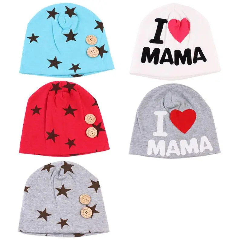 Осенне зимняя теплая детская шапочка с надписью I Love Papa Mama шапка для маленьких