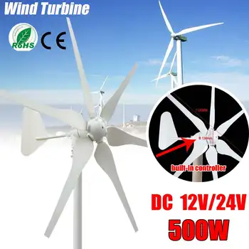 

2020 DC Wind Turbines Generator 6 Blades 12V/24V 500W Miniature Wind Turbines Residential Home With Controller for Home Use