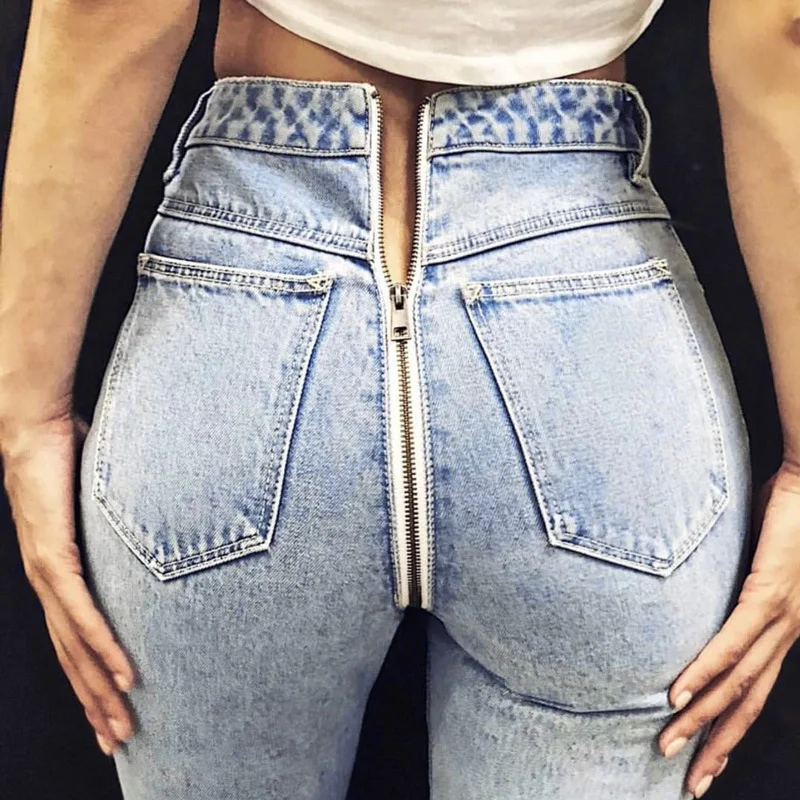 

MYDC 2019 Spring New Jeans Women Rear Zipper Sexydenim Pants High Street High Waist Ankle-length Pencil Jeans