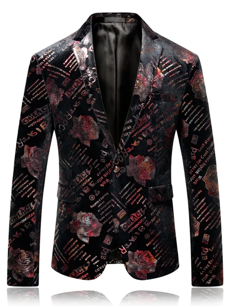 

Luxury Mens Floral Blazer Suit British Style Slim Fit Blazer Men Jacket Masculino Vetement Homme Plus Size 5Xl Heren Colberts