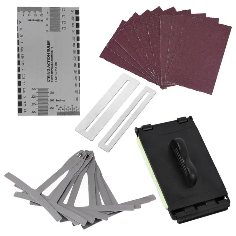 

1 Set Guitar Pitch Ruler+Chord Height Ruler+Gasket +Guitar String Cleaner