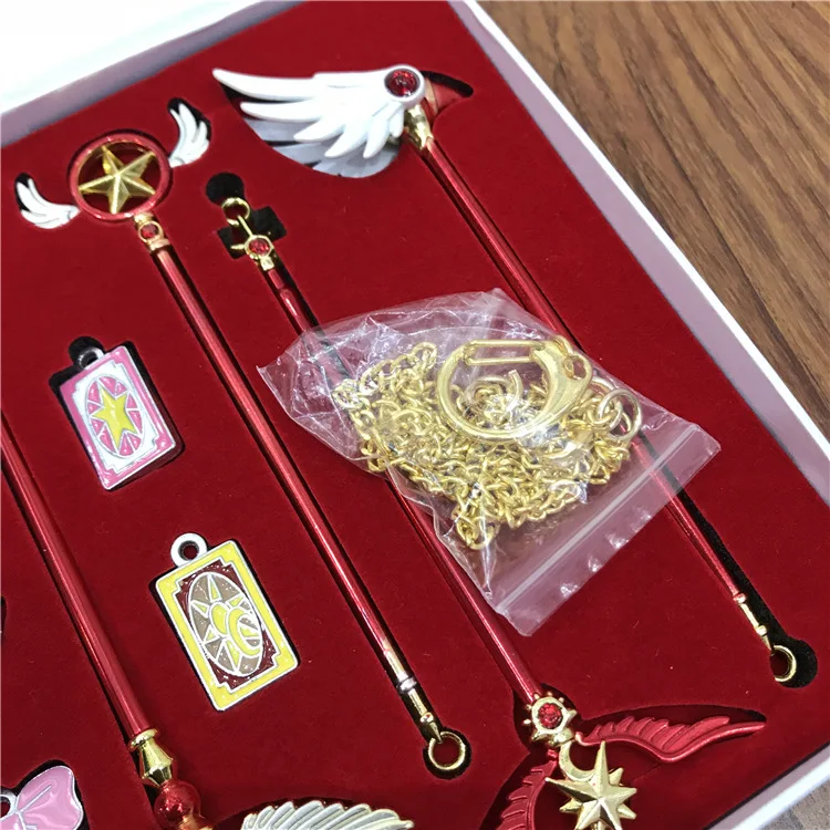 11 шт./компл. кардcaptor фигурки Сакура KINOMOTO SAKURA kerubersu волшебная палочка косплей