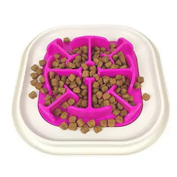 

Pet Dog Slow Eating Training Bowl Puppy Kitten Plastic Food Feeding Bowl Pet Avoid Choke Feeder Dog Cat Training Bowl