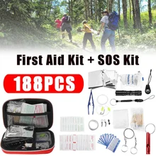 Аптечка 188 шт. дорожная сумка Малый спецодежда медицинская аварийного оборудования выживания пеший Туризм походная корзина Легкий разн