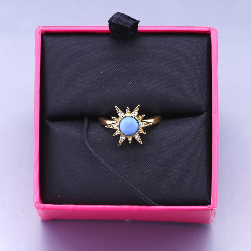 Boshuolin Juicy Temperament Concise Fresh Joker Fashion The Sun FLOWER Blue Zircon Ring Finger To | Украшения и аксессуары