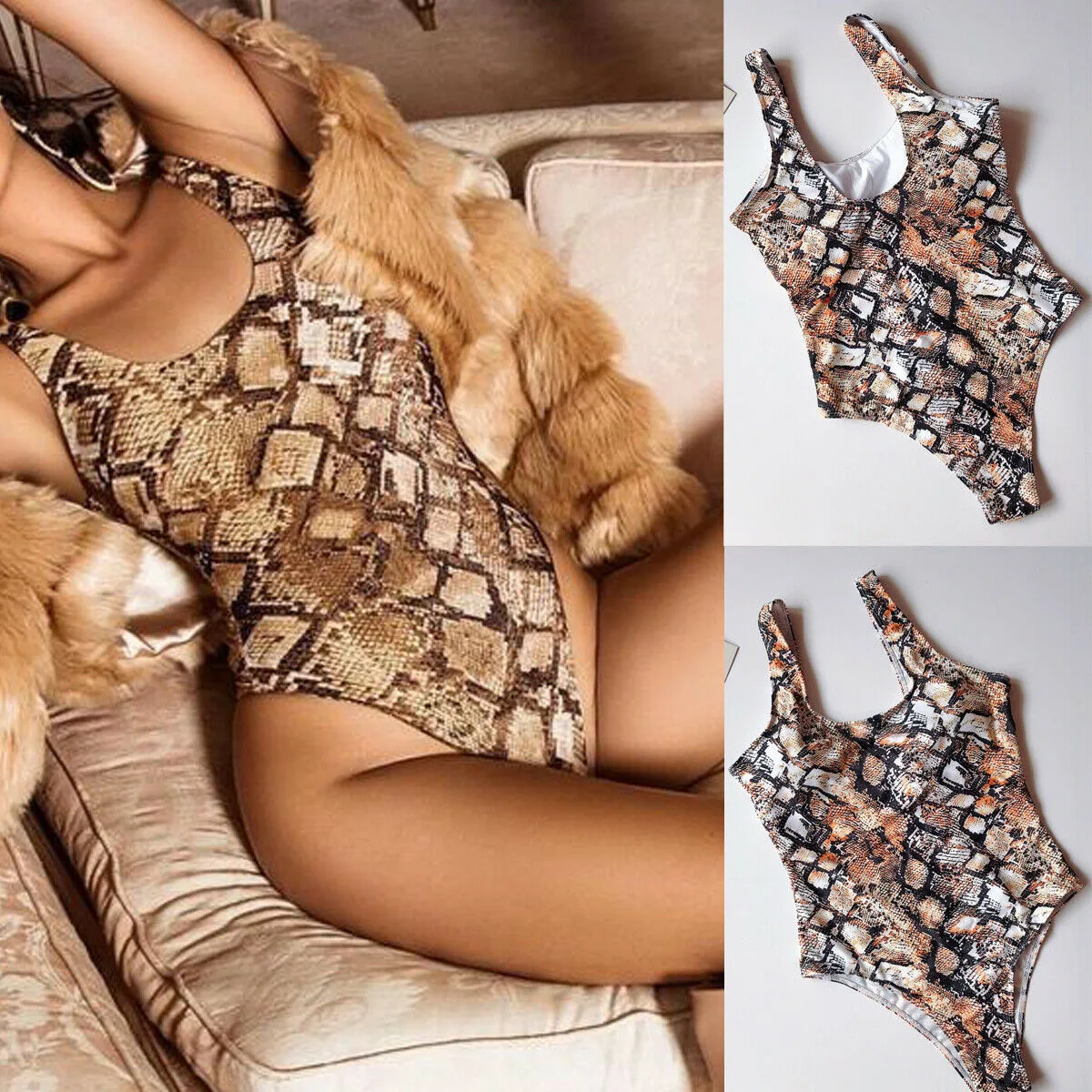 

2019 High cut swimwear women Snakeskin brazilian bikini bathing suit Push up sexy swimsuit Bikinis suit bathers monokini new