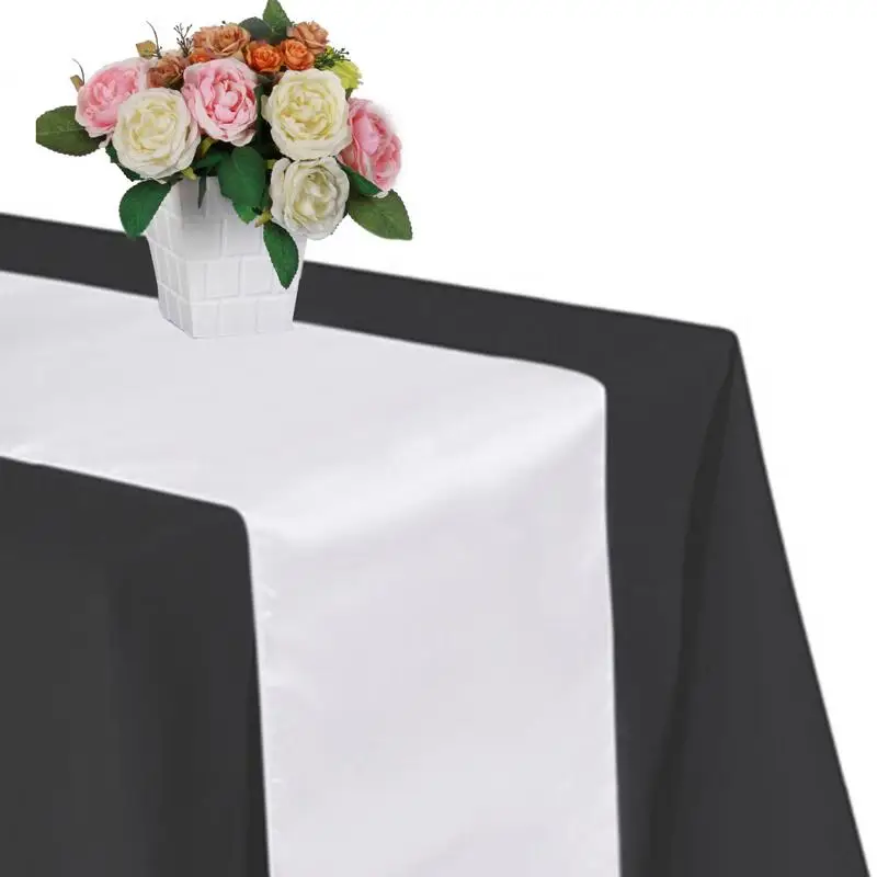 

Solid Color Tablecloth Sewing Hotel Satin Warm Banquet Graduation Ceremony Wedding Ceremony Decoration 2019 New