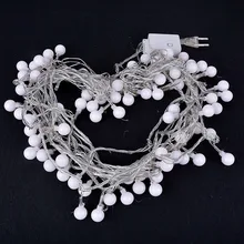 10 м/33ft красивый теплый White100 Led 8 режимов Шарообразная светящиеся гирлянды освещение рождественнской елки Сад Церемония фестиваль ЕС 220 v