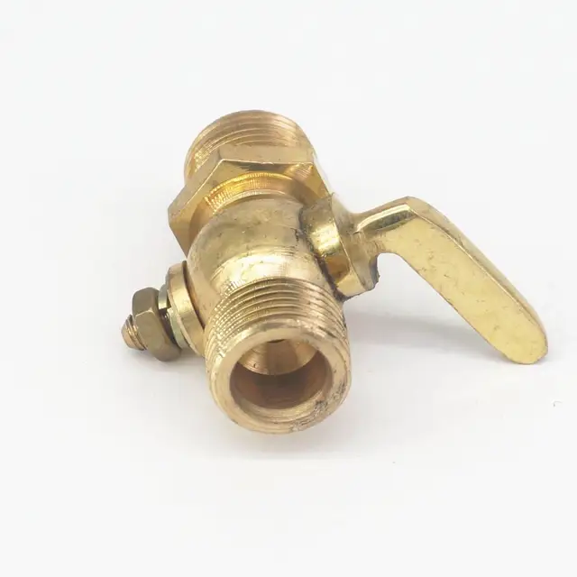 3/8" BSP Male Threaded Brass Drain Petcock Shut Off Valve For Fuel Gas