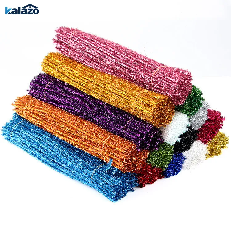

100pcs 30cm Glitter Chenille Stems Pipe Cleaners Arts DIY Craft Supplies Christmas Birthday Decorations Home Party Accessories