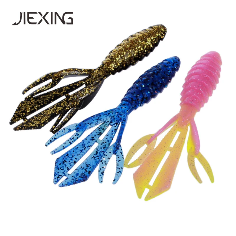 3pcs Soft shrimp bait 12cm/14g plastic smell fishing lures Luminous