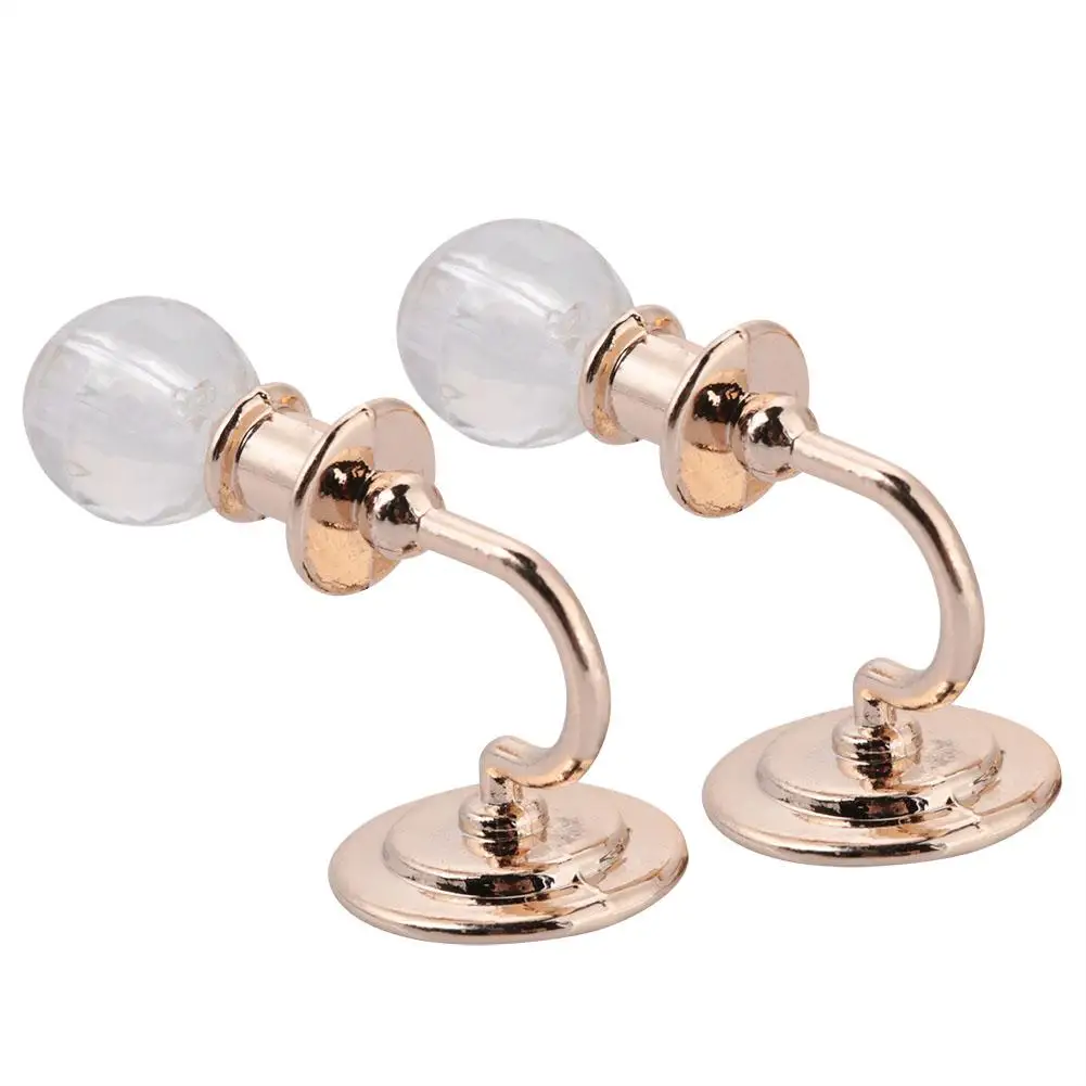 Toy 2Pcs Metal Dollhouse Decorative Wall Lamp Baby Toys Miniature Furniture